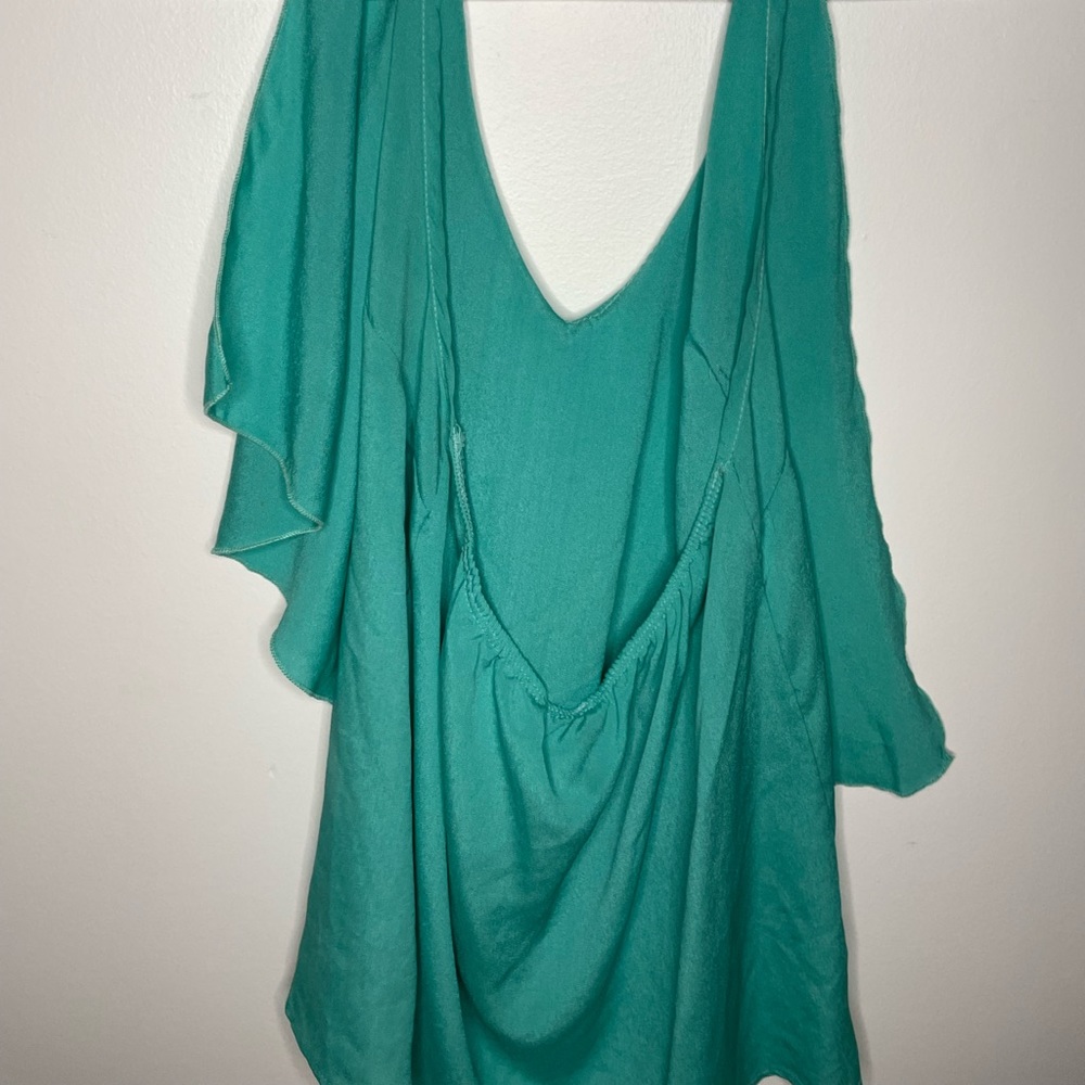 Vintage turquoise low back halter top